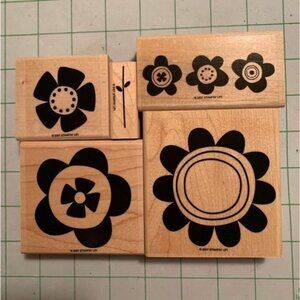 Stampin Up Big Bloom Rubber Stamp Set Flower Designs Crafting Tools